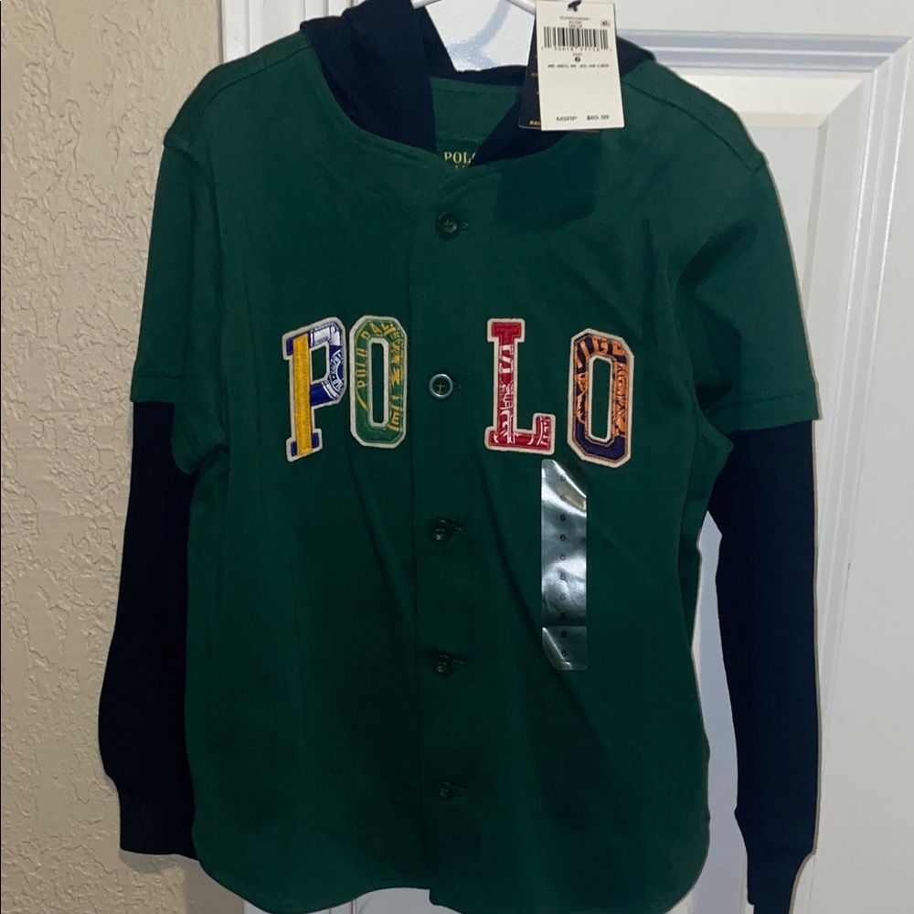 Polo by Ralph Lauren Kids Dark Green Button Down Shirt & Joggers Set